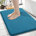 OLANLY Thick Memory Foam Small Bathroom Rugs 24x16, Extra Soft Absorbent Bath Rug, Quick Dry Bath Mat, Non-Slip, Machine Washable Mat for Bathroom, Tub and Shower, Home Decor Accessories, Peacock Blue