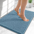 OLANLY Thick Small Bathroom Rugs 24x16, Extra Soft Absorbent Chenille Bath Rugs, Rubber Backing, Machine Wash Dry, Bath Mats for Bathroom Floor, Tub and Shower, Home Decor Accessories, Airy Blue
