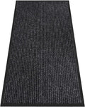 Indoor Outdoor Door Mat, 6' x 3' Doormat for Entryway, Rubber Backing Non Slip Front Door Mat Outside Entrance, Super Absorbent Commercial Floor Mat for Home Office, Black