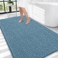 OLANLY Thick Large Bathroom Rugs 44x32, Extra Soft Absorbent Chenille Bath Rugs, Rubber Backing, Machine Wash Dry, Bath Mats for Bathroom Floor, Tub and Shower, Home Decor Accessories, Airy Blue