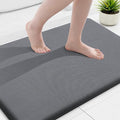Smiry Memory Foam Bath Mat 36x24, Extra Soft and Absorbent Bathroom Mats, Non Slip Washable Carpet for Floor, Shower and Tub, Dark Grey