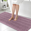 OLANLY Thick Bathroom Runner Rugs 59x24, Absorbent Chenille Striped Bath Rugs, Rubber Backing, Machine Wash, Extra Long Bath Mats for Bathroom Floor, Tub and Shower, Home Decor Accessories, Deep Plum