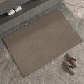 Mecko Bath Mat, Ultra Absorbent Quick Dry Bathroom Floor Mats-Rubber Non-Slip Thin Bathroom Rug Fit Under Door, Faux Suede Surface Shower Rug for Bathtub, Sink, Shower Room(Brown,20"x32")