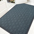 OLANLY Front Door Mat Outside Entrance 59x34, Absorbent, Heavy Duty Sturdy Natural Rubber Doormat Indoor Outdoor, Non-Slip, Stain and Fade Resistant, Low Profile Floor Mat for Entryway, Lake Blue