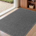 LEKEEPGO Door Mat 32"x47", Non Slip Door Mat Indoor Entrance, Rubber Backing Front Indoor Doormat Washable Absorbent Low-Profile Entryway Entry Resist Dirt Inside Door Mats, Grey