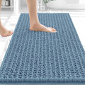 OLANLY Bathroom Rug Mat 30x20, Thick Soft and Absorbent Chenille Bath Mat, Non-Slip Rubber Backing, Machine Washable Quick Dry Bath Rugs for Tub Shower Floor, Home Decor Accessories, Airy Blue