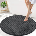 Smiry Bathroom Rugs Mat Round 30x30, Soft Absorbent Chenille Bath Rugs, Non Slip Rubber Backing Machine Washable Quick Dry Bath Mats for Bathroom Floor, Tub, Shower, Home Decor Accessories, Dark Grey