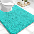 OLANLY Toilet Rugs U-Shaped 24x20, Extra Soft Absorbent Chenille Contour Bathroom Rugs for Toilet, Dry Quickly, Machine Washable, Non-Slip Bath Mat, Teal
