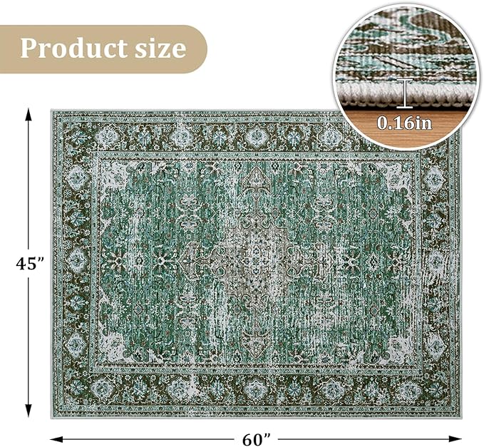 Office Chair Mat for Hardwood Floor, 60"x45" Easy Glide Computer Desk Mat Protector for Rolling Chair Under Desk Rug Nonslip Backing, Machine Wash, (Modern)