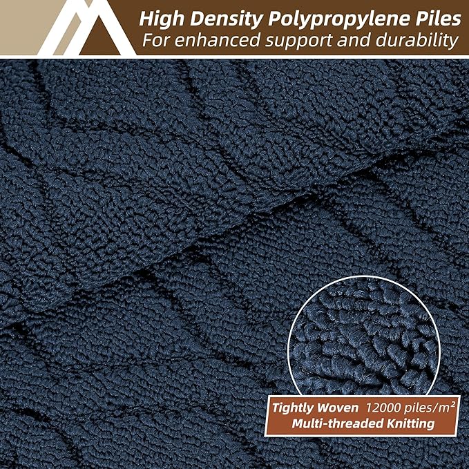 COSY HOMEER Kitchen Rugs 24"x35" Non-Slip Washable Kitchen Mats for Floor Polypropylene Absorbent Kitchen Floor Mat for Kitchen Sink Entryway,Navy Blue