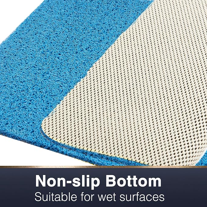 Asvin Soft Textured Bath, Shower, Tub Mat, 47x16 Inch, Phthalate Free, Non Slip Comfort Bathtub Mats with Drain, PVC Loofah Bathroom Mats for Wet Areas, Quick Drying