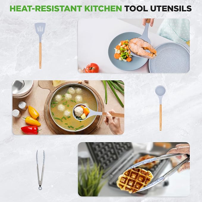 NutriChef 22-Piece Nonstick Ceramic Cookware Set – Pots and Pans Set with Bakeware, Utensils & Oven Mitts, Induction Compatible, PTFE & PFAS Free, Tempered Glass Lids, Cool-Touch Handles