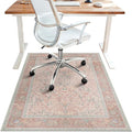 48"x60" Office Chair Mat for Hardwood Tile Floor, Under Desk Carpet Protector for Rolling Computer Chair Mat, Machine Washable Area Rug, Anti-Slip 1/5" Thick Low Pile Thin Vinyl Floor Mat, Pink