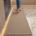 Kitchen Runner Rugs and Mat Non Slip Washable, Super Absorbent Long Kitchen Mats for Floor, Rubber Backing Soft Braided Standing Kitchen Sink Mat Kitchen Rug, Easy to Clean, Khaki 17"x59"