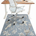 48"x72" Office Chair Mat for Hardwood Tile Floor, Under Desk Carpet Protector for Rolling Computer Chair Mat, Machine Washable Area Rug, Anti-Slip 1/5" Thick Low Pile Thin Vinyl Floor Mat, Dusty Blue