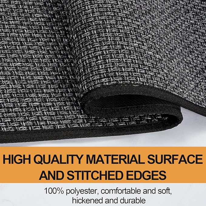 SUMLANS Kitchen Mat 1 PCS, Cushioned Non Slip Rugs for Kitchen Floor, Absorbent Runner Comfort Standing Mats Washable for Kitchen, Office, Home, 17.3"x30" (Black)