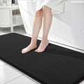 OLANLY Thick Memory Foam Bathroom Runner Rugs 70x24, Extra Soft Absorbent Long Bath Rug, Quick Dry Bath Mats, Non-Slip, Machine Washable Mat for Bathroom, Tub and Shower, Home Decor Accessories, Black