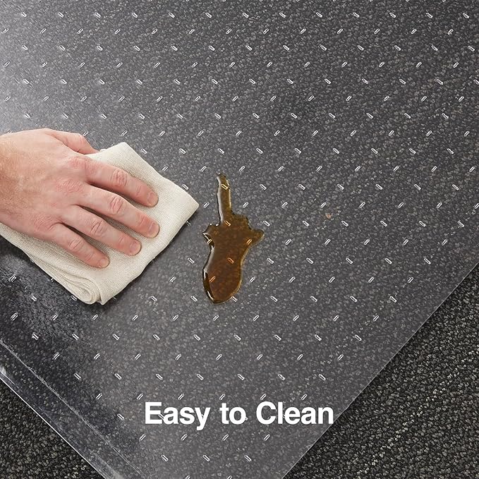 Staples Carpet Chair Mat with Lip, 45" x 53'', High-Pile, Clear (20362-CC)