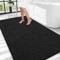 OLANLY Thick Large Bathroom Rugs 44x32, Extra Soft Absorbent Chenille Bath Rugs, Rubber Backing, Machine Wash Dry, Bath Mats for Bathroom Floor, Tub and Shower, Home Decor Accessories, Black