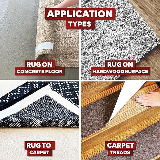 XFasten Carpet Tape Double Sided - Heavy Duty 2” x 20 yds Gentle on Surface Double Sided Carpet Tape for Area Rugs Over Carpet for Hardwood Floors, Corner Rug Tape for Carpet to Carpet