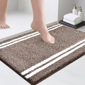 PURRUGS Bathroom Rug Non-Slip Machine Washable 20" x 30", Super Absorbent and Quick Dry Shaggy Microfiber Bath Mat, Extra Soft and Plush Bath Rug for Bathtub, Shower, and Sink, Brown