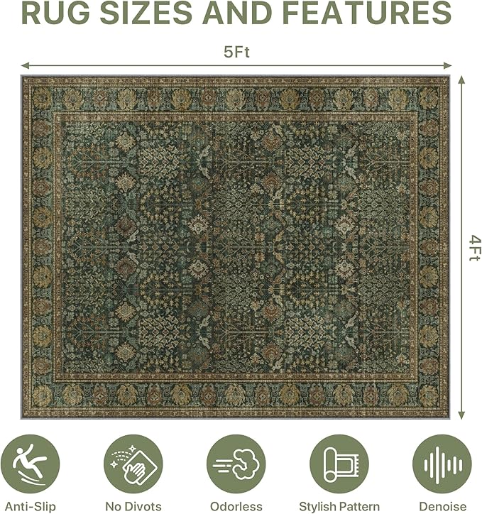 48"x60" Office Chair Mat for Hardwood Tile Floor, Under Desk Carpet Protector for Rolling Computer Chair Mat, Machine Washable Area Rug, Anti-Slip 1/5" Thick Low Pile Thin Vinyl Floor Mat, Dark Brown