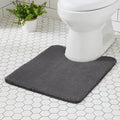 MINIDEAR Toilet Rugs 24x20 - U Shaped Volcanic Gray Thick Memory Foam Contour Rugs,Ultra Soft & Plush Fluffy, Non-Slip, Quick Dry, Absorbent Washable Floor Microfiber Mat for Home Decor Accessories