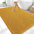 OLANLY Large Bathroom Rugs 70x46, Soft Absorbent Chenille Bath Rugs, Rubber Backing Quick Dry, Machine Washable Bath Mats for Bathroom Floor, Tub and Shower, Home Decor Accessories, Golden Yellow