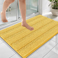 OLANLY Thick Bathroom Rugs 36x24, Extra Soft Absorbent Chenille Striped Bath Rugs, Rubber Backing, Machine Wash Dry, Bath Mats for Bathroom Floor, Tub and Shower, Home Decor Accessories, Yellow