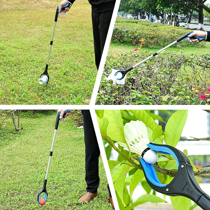 Grabber Reacher Tool,32 Inch Extra Long Foldable Pick Up Stick with Strong Grip Magnetic,360°Rotating Anti-Slip Jaw,Trash Claw Grabber Tool,Trash Picker Tool for Outdoor & Indoor (Blue2)