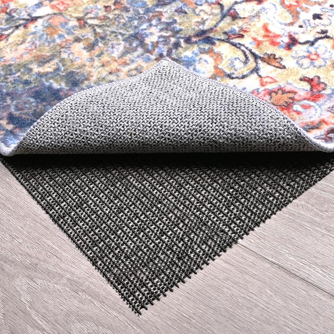 Non Slip Rug Pads for Hardwood Floors, 2x4 Rug Pad Gripper for Area Rugs, Under Carpet Anti Skid Mat, Black, Keep Your Rugs Safe and in Place