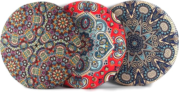 Sigmat Memory Foam Seat Cushion Anti-Slip Soft Round Stool Cushion Chair Pad 15 Inch Graphic