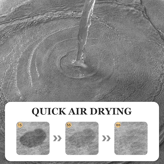 ACCUMTEK Non Slip Bath Mat, Thin Bathroom Rugs Fit Under Door, Quick Dry Bath Mats, Machine Washable Bath Rugs for Bathroom, Bathtub & Kitchen, Bathtub, Light Gray/Crackle/24 x17