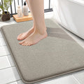 OLANLY Thick Memory Foam Small Bathroom Rugs 24x16, Extra Soft Absorbent Bath Rug, Quick Dry Bath Mats, Non-Slip, Machine Washable Mat for Bathroom, Tub and Shower, Home Decor Accessories, Warm Taupe