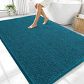 OLANLY Large Bathroom Rugs 70x46, Extra Soft Absorbent Chenille Bath Rugs, Rubber Backing Quick Dry, Machine Washable Bath Mats for Bathroom Floor, Tub and Shower, Home Decor Accessories, Peacock Blue