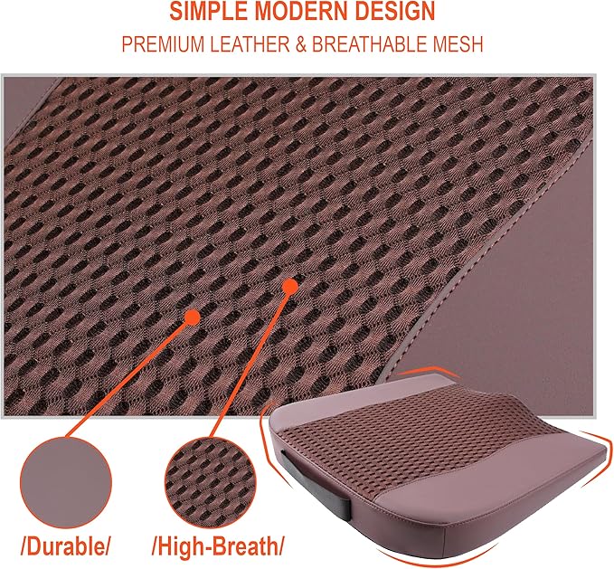 Lofty Aim Car Seat Cushion, Comfort Memory Foam Car Cushions for Driving - Sciatica & Lower Back Pain Relief, Driver Seat Pillow for Auto, Office Chair, Wheelchair - 4D Mesh Brown