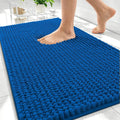 OLANLY Thick Bathroom Rugs 30x20, Extra Soft Absorbent Chenille Bath Rugs, Rubber Backing, Machine Wash Dry, Bath Mats for Bathroom Floor, Tub and Shower, Home Decor Accessories, Deep Navy Blue