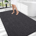 OLANLY Thick Large Bathroom Rugs 44x32, Extra Soft Absorbent Chenille Bath Rugs, Rubber Backing, Machine Wash Dry, Bath Mats for Bathroom Floor, Tub and Shower, Home Decor Accessories, Dark Grey