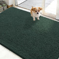 OLANLY Dog Door Mat for Muddy Paws 50x30, Absorbs Moisture and Dirt, Absorbent Non-Slip Washable Doormat, Quick Dry Chenille Mud Mat, Entry Indoor Entryway Carpet for Inside Floor, Blackish Green