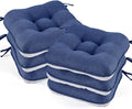 BETU Chair Cushions for Dining Chairs Set of 6,3.5" Thick Outdoor Indoor Chair Pads with Ties,Non Slip Backing and Covers, Seat Cushion for Kitchen Dining,Bar,Patio Furniture15.5"X15.5"X3.5",Navy Blue