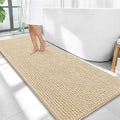 OLANLY Thick Bathroom Runner Rugs 59x24, Extra Soft Absorbent Chenille Bath Rugs, Rubber Backing, Machine Wash Dry, Long Bath Mats for Bathroom Floor, Tub and Shower, Home Decor Accessories, Beige