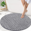 Smiry Bathroom Rugs Mat Round 30x30, Soft Absorbent Chenille Bath Rugs, Non Slip Rubber Backing Machine Washable Quick Dry Bath Mats for Bathroom Floor, Tub, Shower, Home Accessories, Grey