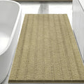 Bcoimo Large Bathroom Rug, Chenille Bath Mat with High Low Pile Design, Soft Absorbent Non Slip Bath Rug, Machine Washable Quick Dry Mat for Shower, Tub, Sink and Vanity