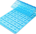 Yimobra Bathtub Mat Non Slip, 34.5"X15.5" Long Shower Mat for Inside Shower, Machine Washable Bath Mat with Drain Holes & Strong Suction Cups, Soft on Feet, Bathroom Essentials, Clear Blue