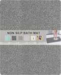 Nonslip Bathtub Mat, Anti Slip Bath Mat 0.6" Extra Thick, Quick Dry Bath Tub Anti Slip Shower Mat, Loofah Non-Slip Bath Mat for Tub Bathroom Pool Kitchen Entryway Home Hotel(Grey 24x27)