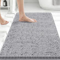 Bcoimo 30x20 Chenille Bath Mat – Non-Slip with Backing Bath Rug Ultra-Absorbent and Machine Washable Bathroom Mat Quick-Dry Design. Ideal for Bathroom Shower and Tub Areas
