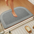 YDKGL Half Circle Bath Mat,Thin Bathroom Rugs Fit Under Door Quick Dry Non Slip Washable Bathroom Mat with Rubber Backing,Absorbent Woven Half Round Shower Rug