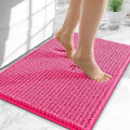 OLANLY Thick Small Bathroom Rugs 24x16, Extra Soft Absorbent Chenille Bath Rugs, Rubber Backing, Machine Wash Dry, Bath Mats for Bathroom Floor, Tub and Shower, Home Decor Accessories, Hot Pink