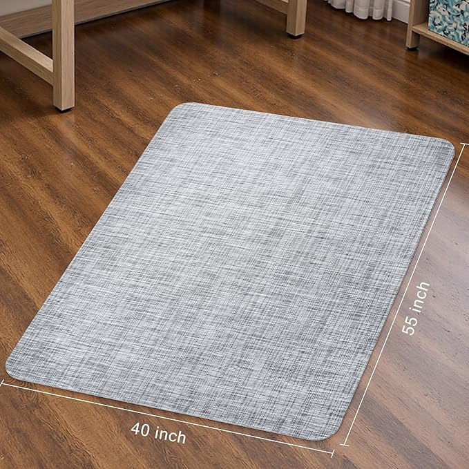 Sycoodeal Office Chair Mat for Hardwood & Tile Floor,Computer Gaming Chair Mat for Rolling Chairs Non-Curve, Anti-Slip, Heavy Duty Floor Protector for Home Office,Grey (40" x 55")