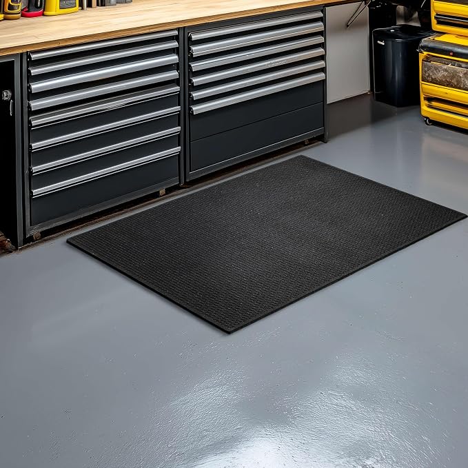 Mohawk Home Indoor Outdoor 2' 11" x 3' 10" Heavy Duty Rubber Floor Mat Anti Slip Restaurant Kitchen for Garage Garden Industrial Pool Entrance Bar Wet Area